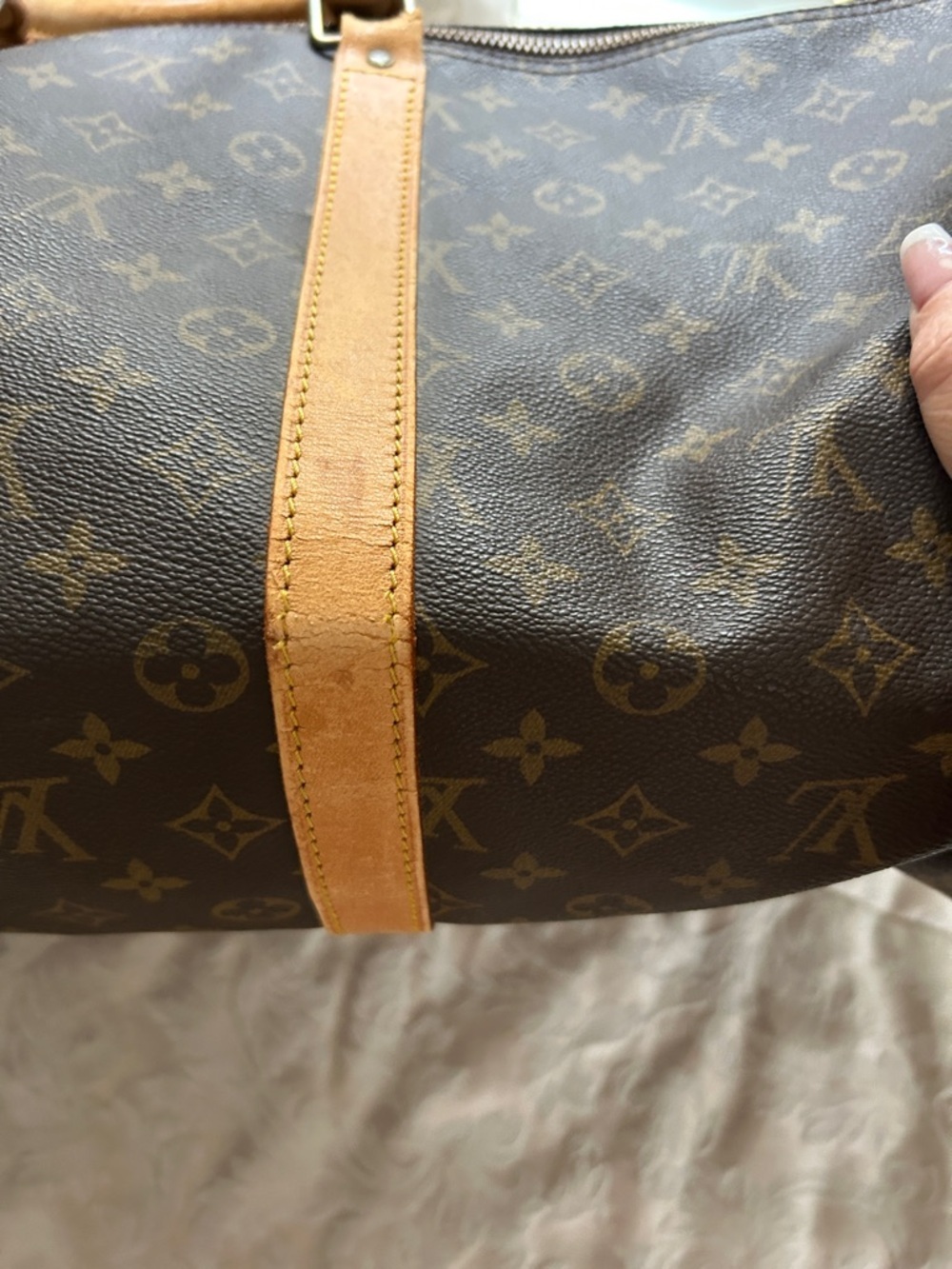 7012. Authentic Louis Vuitton Keepall 55 Brown Mono Canvas Duffle Bag w/COA. - Picture 3 of 12